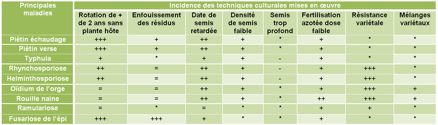 incidence des techniques culturales