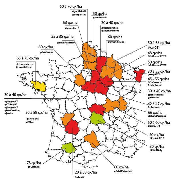 Rendement blé tendre 2016 - source : Twitter